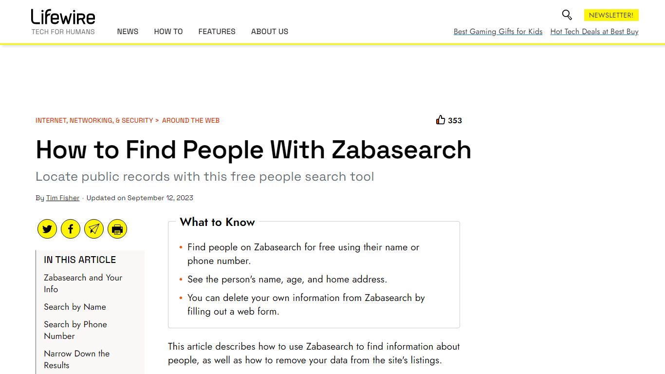 How to Find People With Zabasearch - Lifewire